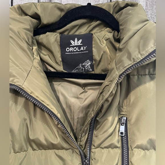 Orolay Women's Army Green Hooded Puffer Jacket - Down filled size S - Picture 4 of 8